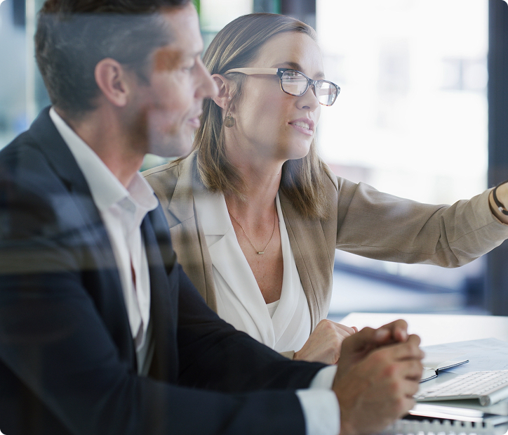 business financial expert meets with the owner business financial expert meets with the owner